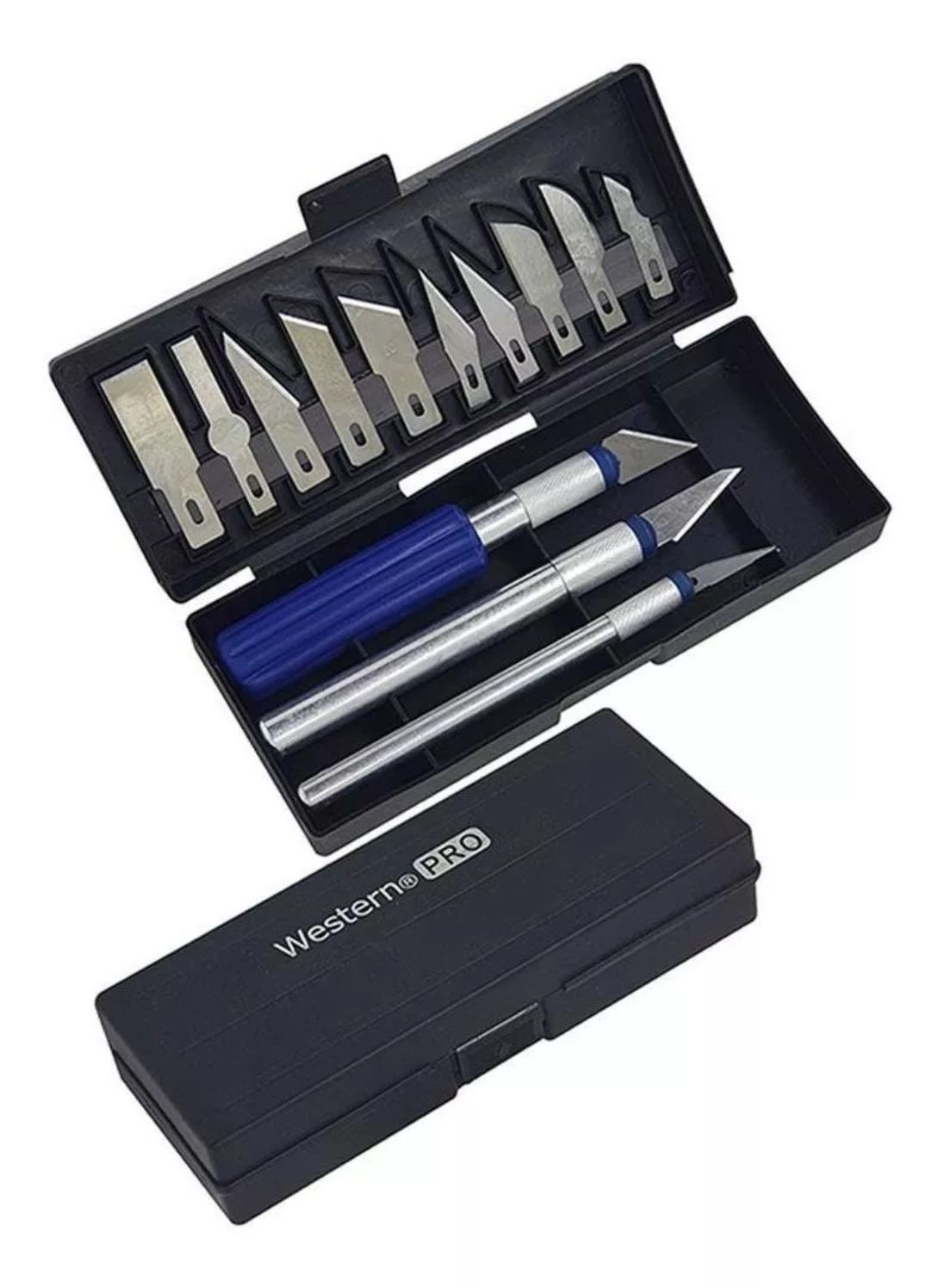 Estilete De Precisão 3 Cabos Kit 13 Lâminas Est-13 Western